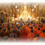 Buddhist Monks of Two separate schools Chant Evening Prayers in Unison