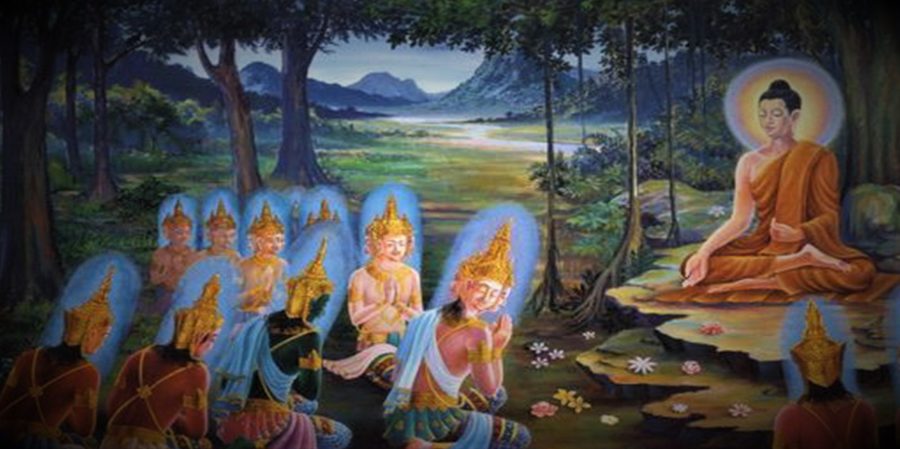 Buddha Teaching the Devas